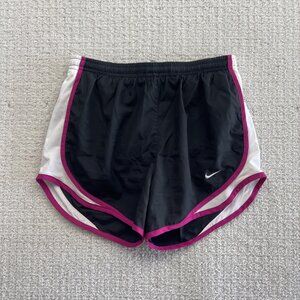 Y2K Nike Running Shorts Women Sz XS (0-2) Pink / Black Workout Training Yoga